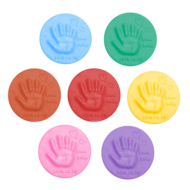 2020 Baby Care Air Drying Soft Clay Baby Handprint Footprint Imprint Kit Casting Parent-child Hand Inkpad Fingerprint Kids Toys